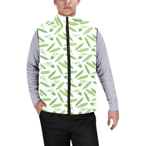 Green Peas Pattern Print Design 04 Men's Padded Vest
