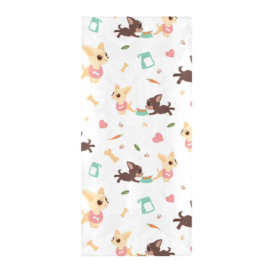 Cute Chihuahua puppie pattern Beach Towel