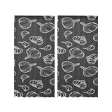 Garlic pattern black background Gauze Curtain