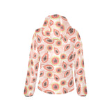 papaya leaves pattern Women's Padded Hooded Jacket
