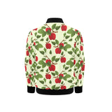 Red apples leaves pattern Kids' Boys' Girls' Bomber Jacket