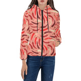 Beautiful Chili peppers pattern Women's Padded Hooded Jacket