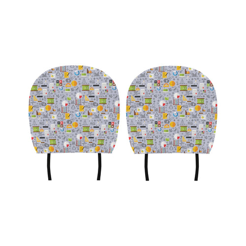 Math Pattern Print Design 04 Car Headrest Cover