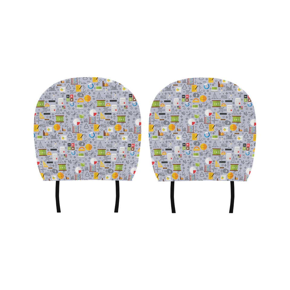 Math Pattern Print Design 04 Car Headrest Cover