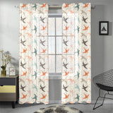 Swallow Pattern Print Design 02 Gauze Curtain
