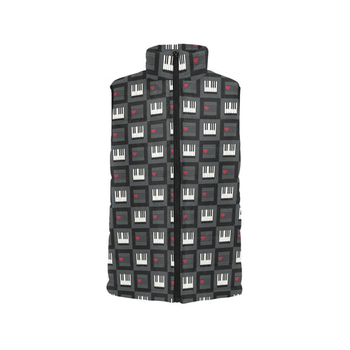 Piano Pattern Print Design 05 Men's Padded Vest