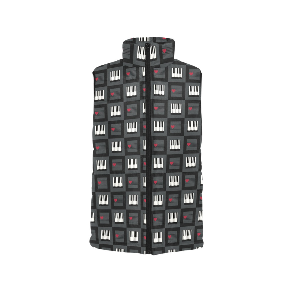 Piano Pattern Print Design 05 Men's Padded Vest