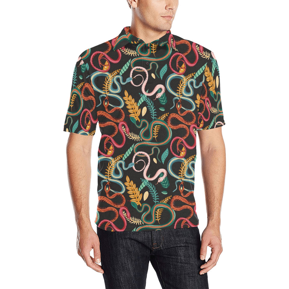 Colorful snake plant pattern Men's All Over Print Polo Shirt