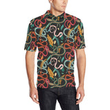 Colorful snake plant pattern Men's All Over Print Polo Shirt