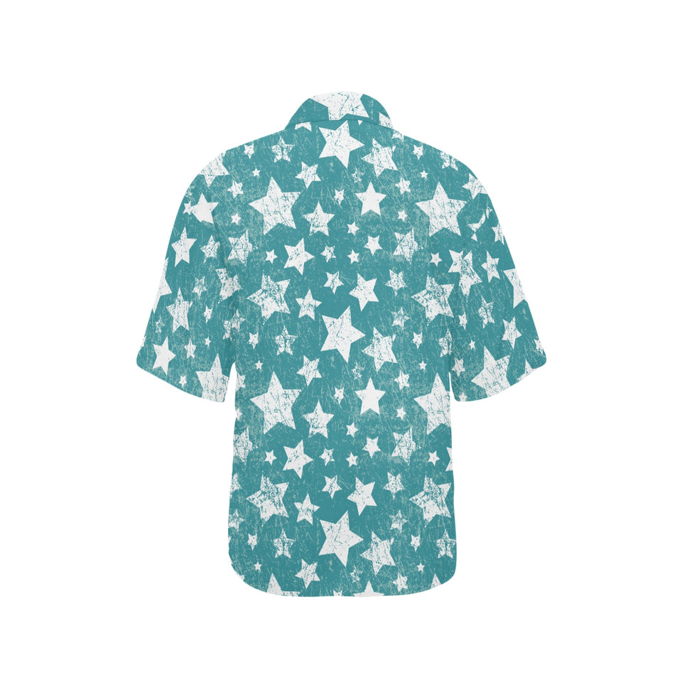 Vintage star pattern Women's All Over Print Hawaiian Shirt