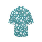Vintage star pattern Women's All Over Print Hawaiian Shirt