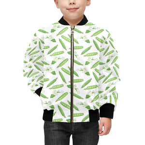 Green Peas Pattern Print Design 04 Kids' Boys' Girls' Bomber Jacket