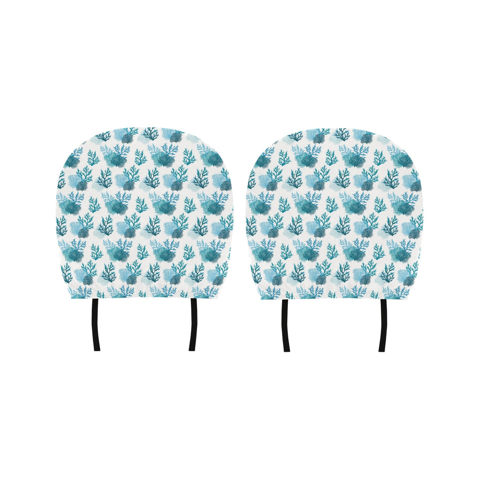 Coral Reef Pattern Print Design 04 Car Headrest Cover