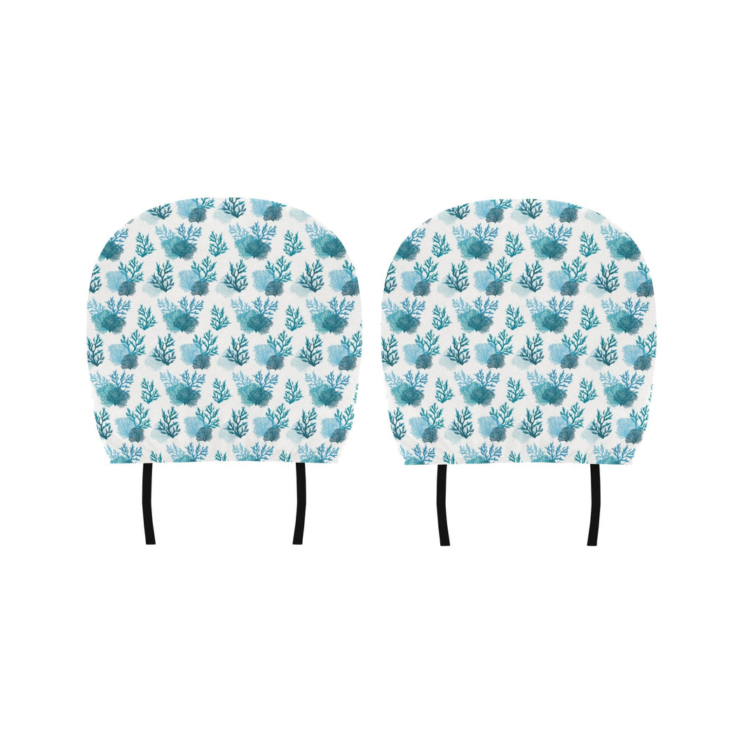 Coral Reef Pattern Print Design 04 Car Headrest Cover