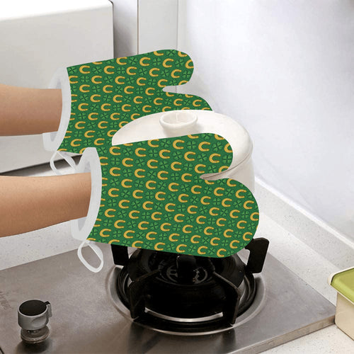 Horseshoes Pattern Print Design 05 Heat Resistant Oven Mitts
