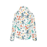 Cute Crocodile Pattern Women's Padded Hooded Jacket