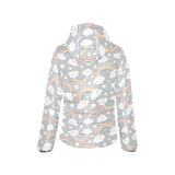 Cute rainbow clound star pattern Women's Padded Hooded Jacket