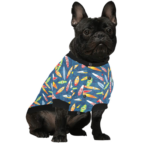Surfboard Pattern Print Design 01 All Over Print Pet Dog Round Neck Fuzzy Shirt