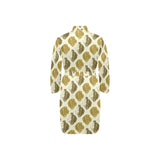 Lion Pattern Print Design 02 Men's Long Sleeve Belted Night Robe