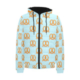 Pretzels Pattern Print Design 03 Men's Padded Hooded Jacket