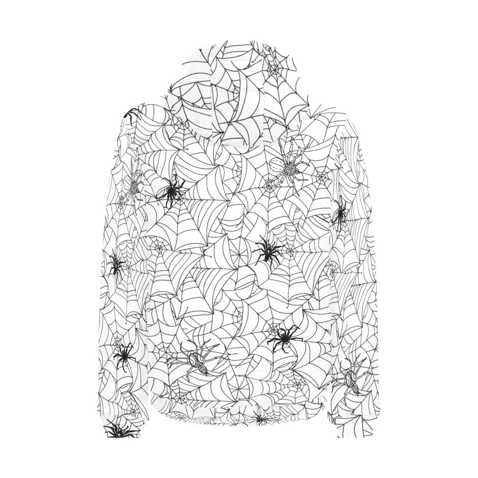 Spider web cobweb pattern Men's Padded Hooded Jacket