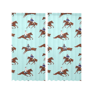 Horses running horses rider pattern Gauze Curtain