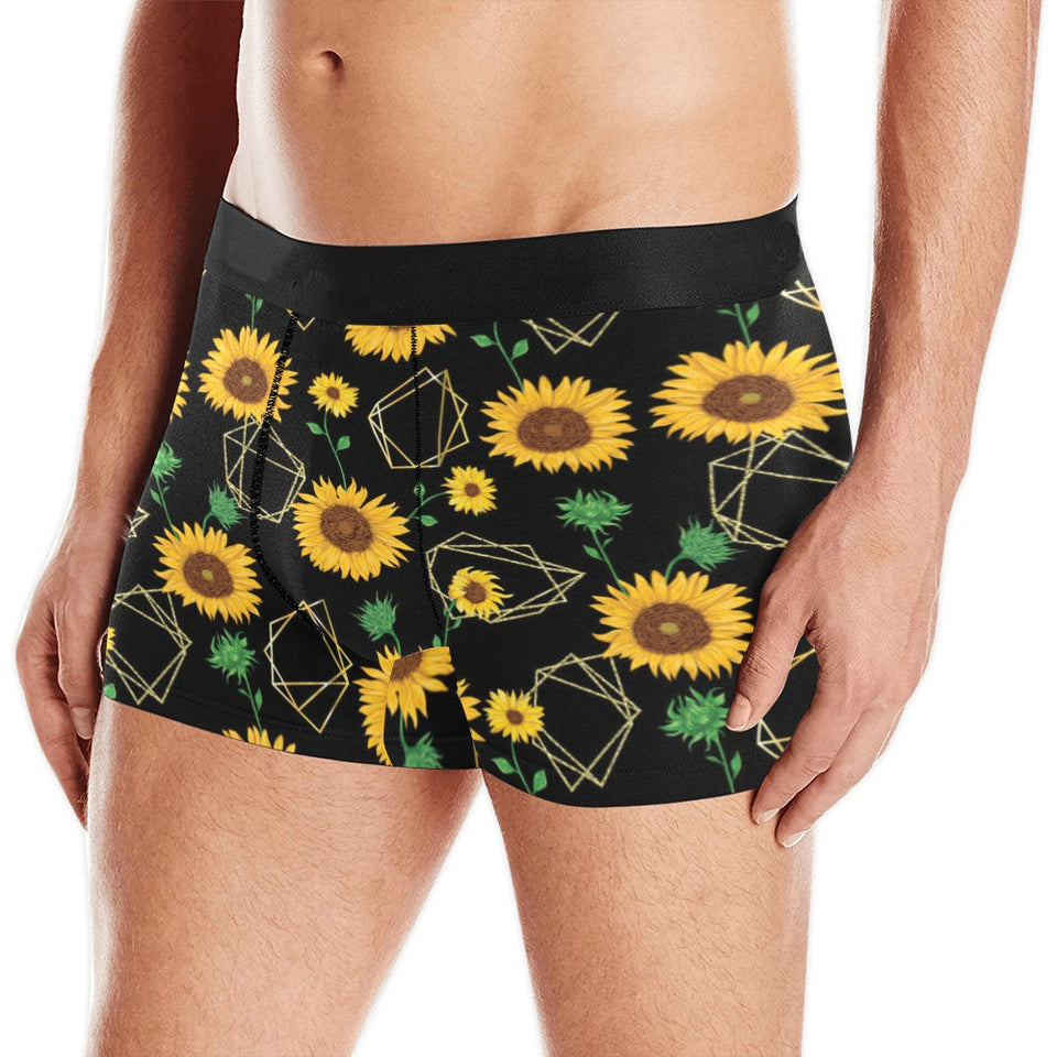 sunflower golden polygonal shapes Men's All Over Print Boxer Briefs Men's Underwear