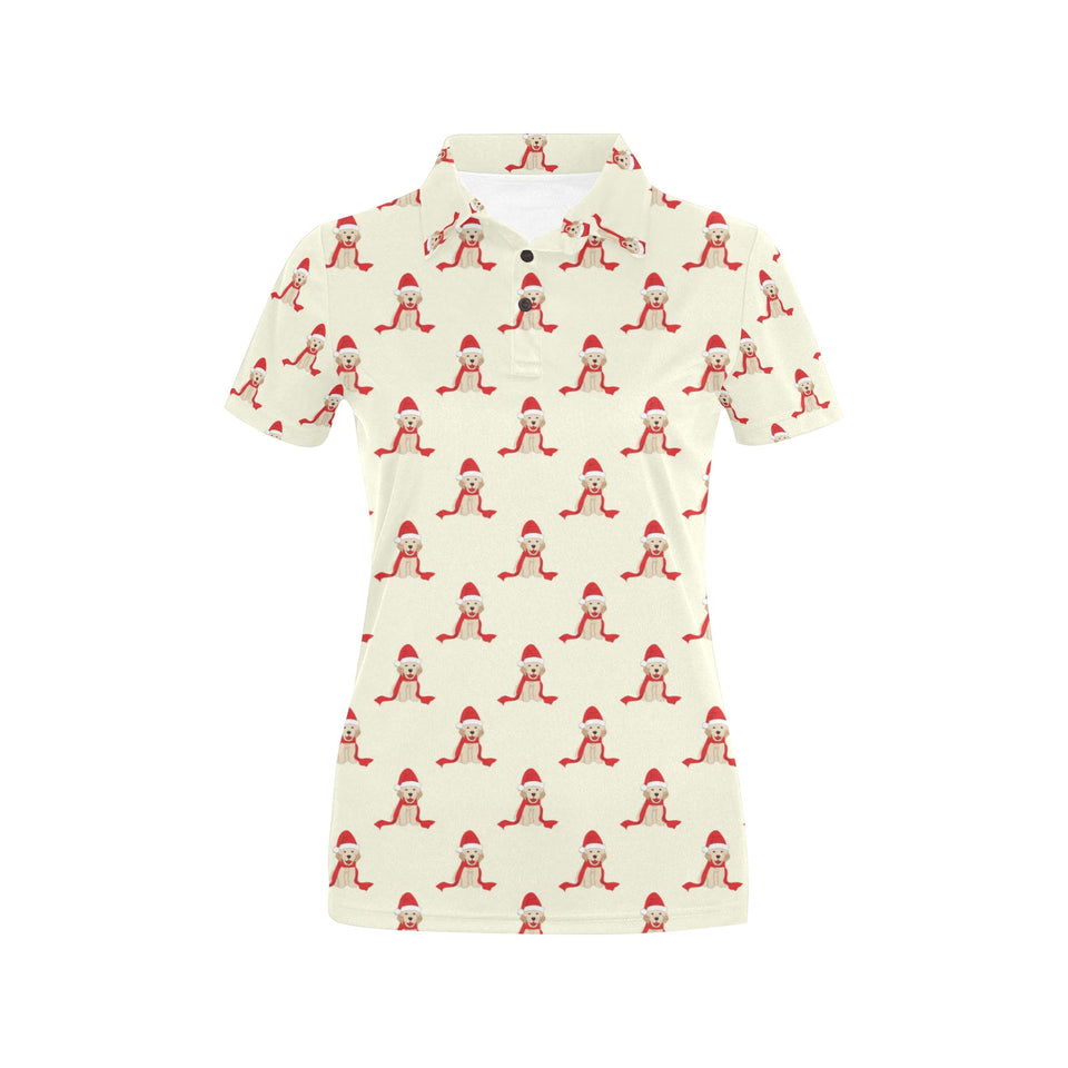 Golden Retriever Pattern Print Design 01 Women's All Over Print Polo Shirt