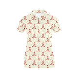 Golden Retriever Pattern Print Design 01 Women's All Over Print Polo Shirt