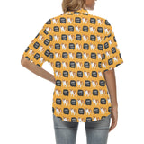 English Bulldog Pattern Print Design 04 Women's All Over Print Hawaiian Shirt