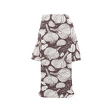 Garlic bulb dark background Blanket Robe with Sleeves