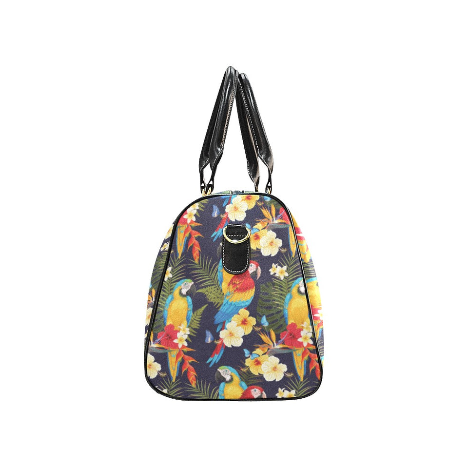 Colorful parrot flower pattern Travel Bag
