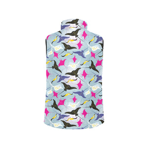 Stingray Pattern Print Design 01 Women's Padded Vest