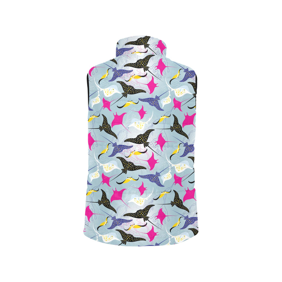 Stingray Pattern Print Design 01 Women's Padded Vest