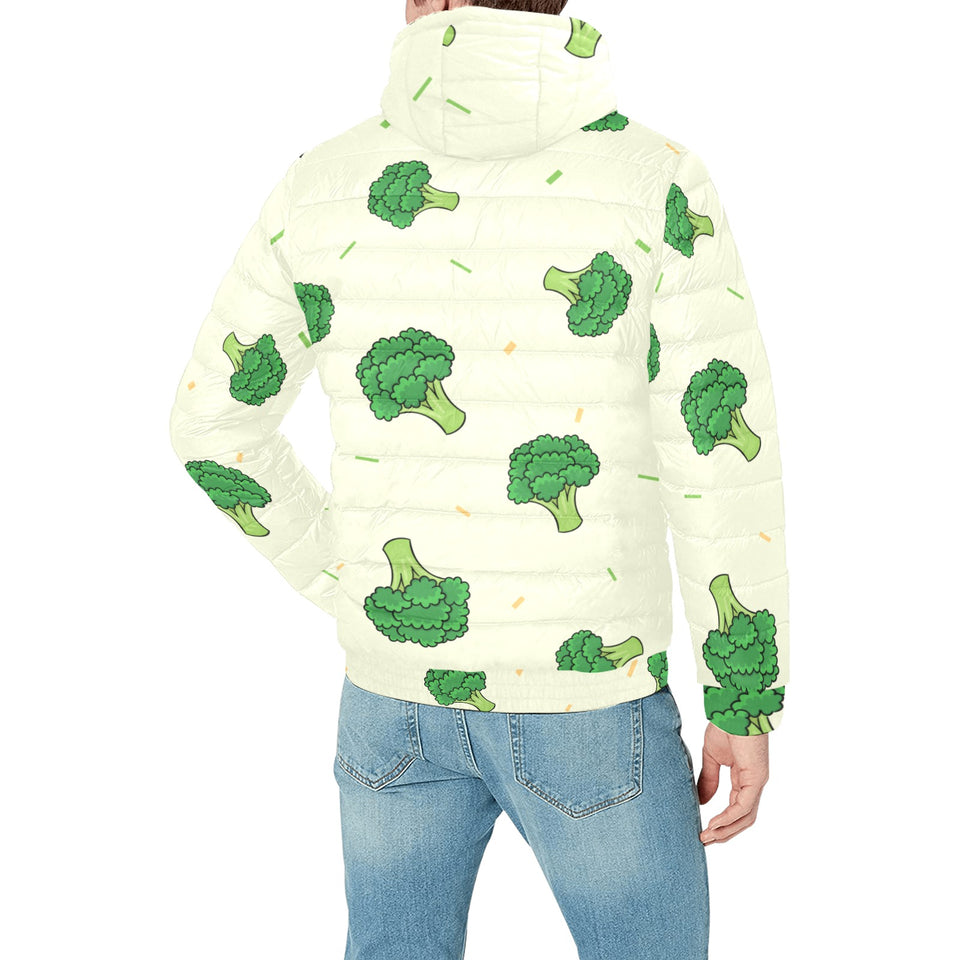 Broccoli pattern Men's Padded Hooded Jacket