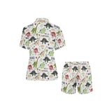 Cute dinosaurs pattern Women's V-Neck Short Pajama Set