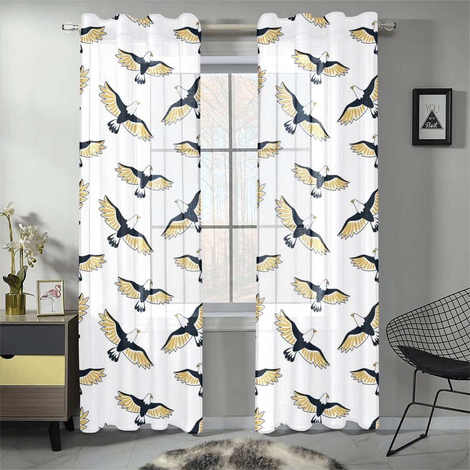 Eagle Pattern Print Design 03 Gauze Curtain