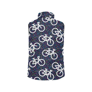 Bicycle Pattern Print Design 03 Men's Padded Vest