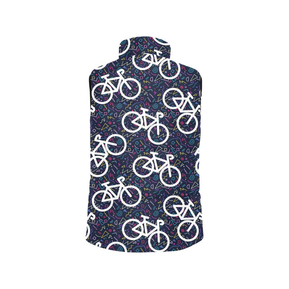 Bicycle Pattern Print Design 03 Men's Padded Vest