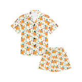 Squirrel Pattern Print Design 04 Kids' Boys' Girls' V-Neck Short Pajama Set