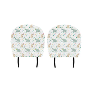Cute Rhino pattern Car Headrest Cover