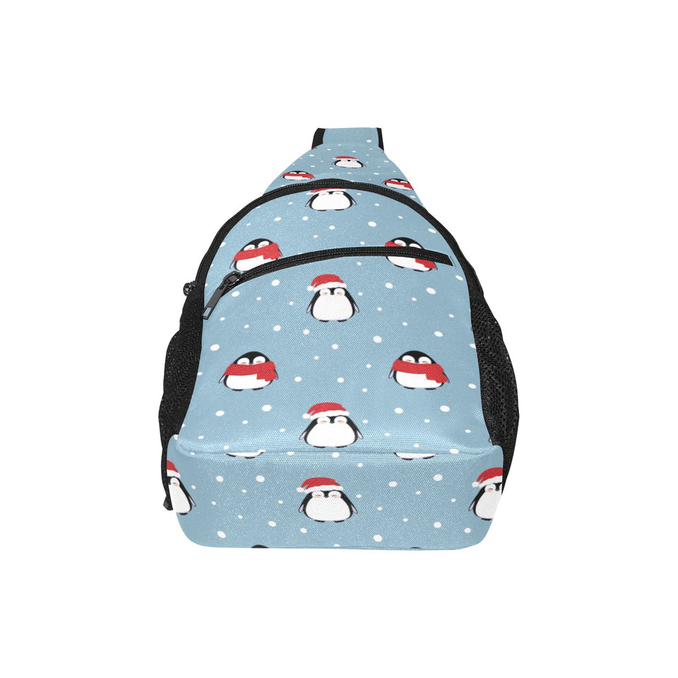 Cute penguin christmas snow pattern All Over Print Chest Bag