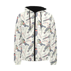 Pigeon Pattern Print Design 04 Men's Padded Hooded Jacket