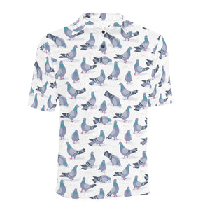 Pigeon Pattern Print Design 03 Men's All Over Print Polo Shirt
