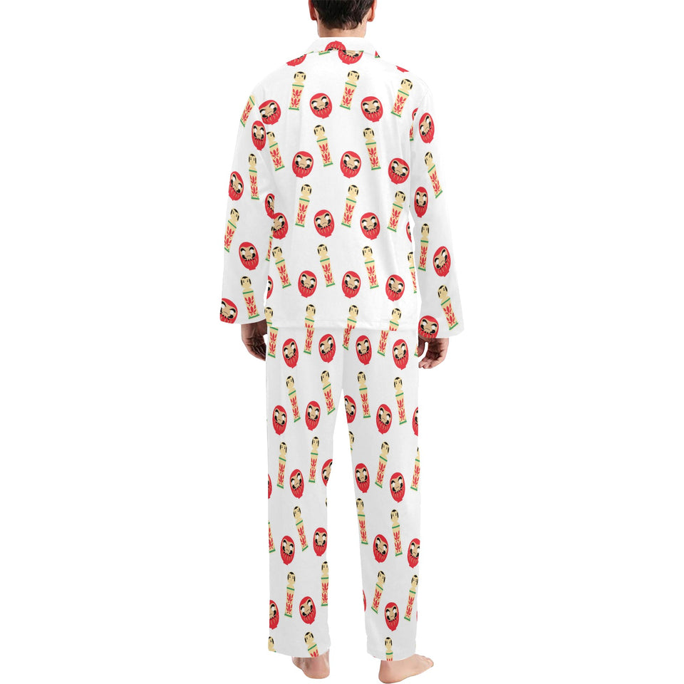 Daruma japanese wooden doll Men's Long Pajama Set