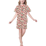 Popcorn Pattern Print Design 05 Kids' Boys' Girls' V-Neck Short Pajama Set