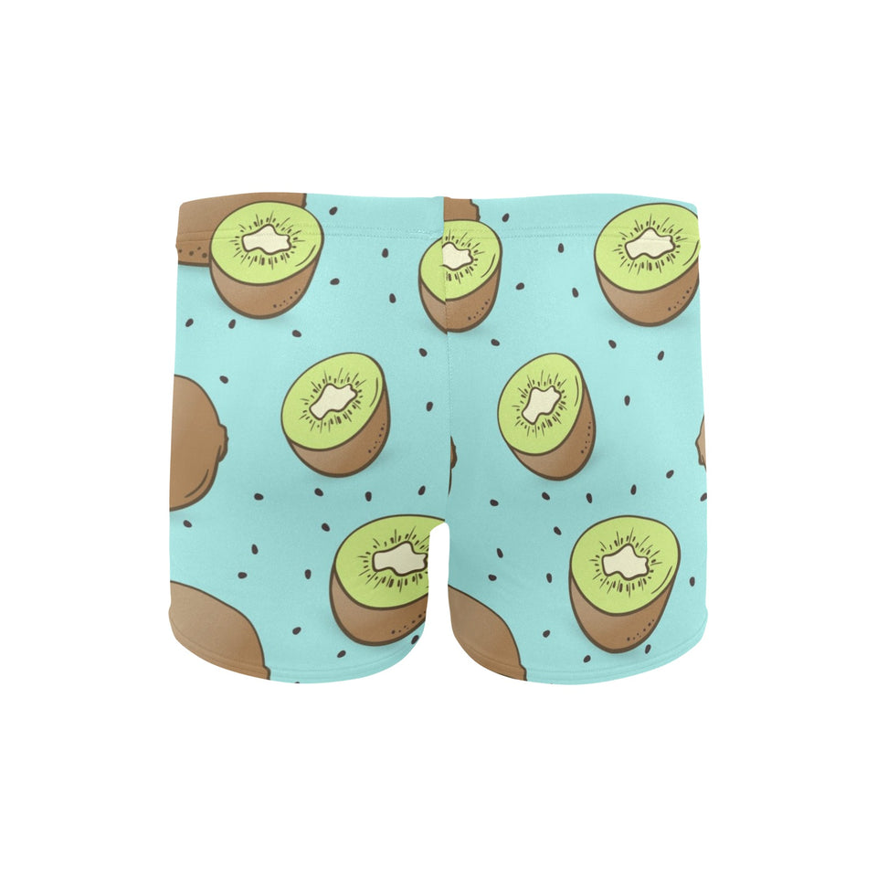 Kiwi blue background Men's Swimming Trunks