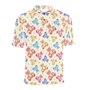 Teddy Bear Pattern Print Design 05 Men's All Over Print Polo Shirt
