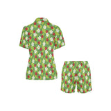 Ladybug Pattern Print Design 01 Women's V-Neck Short Pajama Set