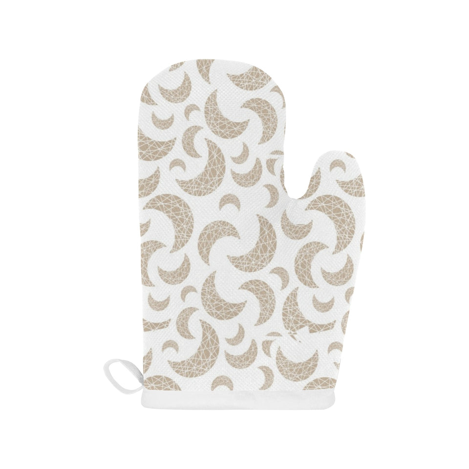 Cool gold moon abstract pattern Heat Resistant Oven Mitts